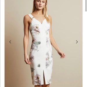 Ted Baker White Floral Bodycon Dress
